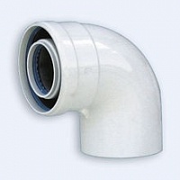 Колено коаксиальное D60/100 мм 90° (папа/мама) Conti CCP610MFB Колено коаксиальное D60/100 мм 90° (папа/мама) Conti CCP610MFB