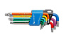 Набор шестигранников HOGERT 9шт Torx цветных HT1W817