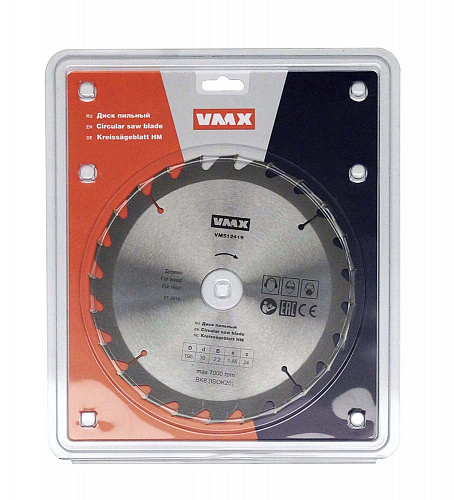 Диск пильный VMX ф190х30 z24 дерево VMX VM512419 Диск пильный VMX ф190х30 z24 дерево VMX VM512419