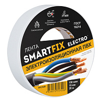 Изолента SmartFix 19мм*20м 150 мкм 7000В Белая SFE192B 427925 Изолента SmartFix 19мм*20м 150 мкм 7000В Белая SFE192B 427925