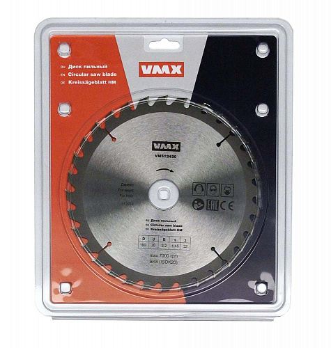 Диск пильный VMX ф190х30 z32 дерево VMX VM512420 Диск пильный VMX ф190х30 z32 дерево VMX VM512420