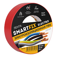 Изолента SmartFix 19мм*20м 150 мкм 7000В Красная SFE192Y 427928 Изолента SmartFix 19мм*20м 150 мкм 7000В Красная SFE192Y 427928