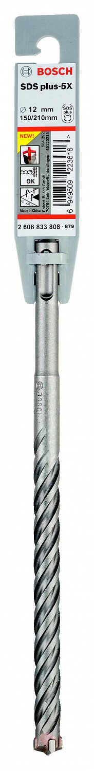 Бур BOSCH SDS+ ф 12x150/210 plus-5X 2 608 833 808 Бур BOSCH SDS+ ф 12x150/210 plus-5X 2 608 833 808