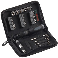 Набор вставок и ключей 38 единиц в сумке + фонарь, быт BOSCH 2 607 019 506 Набор вставок и ключей 38 единиц в сумке + фонарь, быт BOSCH 2 607 019 506