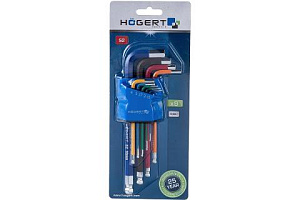 Набор шестигранников HOGERT 9шт цветных HT1W806 Набор шестигранников HOGERT 9шт цветных HT1W806