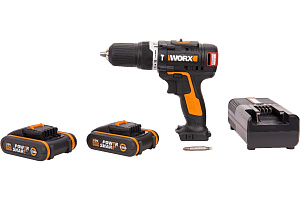 Шуруповерт ударный аккумуляторный WORX WX367, 20В, 1,5 Ач x2, Б/Щ, кейс Шуруповерт ударный аккумуляторный WORX WX367, 20В, 1,5 Ач x2, Б/Щ, кейс