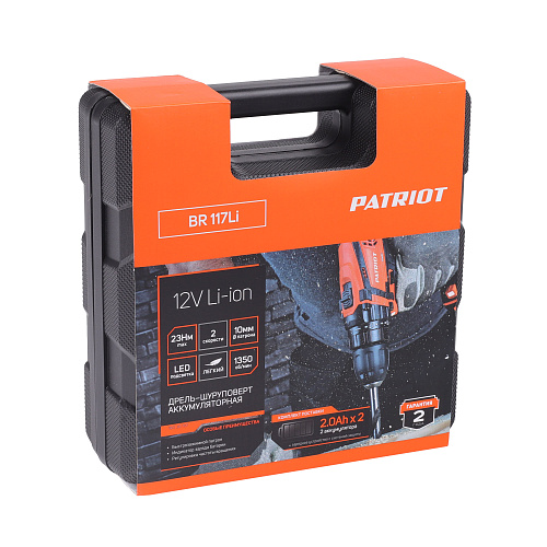 Шуруповерт аккумуляторный PATRIOT BR 117Li 180301117 Шуруповерт аккумуляторный PATRIOT BR 117Li 180301117