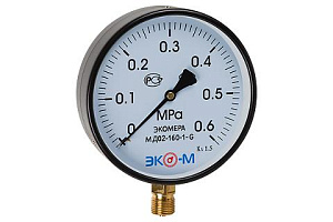 Манометр ЭКОМЕРА МД02-160мм 0-0,6 МПа 1/2" МД02-160-G-0,6МПа Манометр ЭКОМЕРА МД02-160мм 0-0,6 МПа 1/2" МД02-160-G-0,6МПа