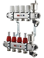 Коллектор 5 выходов х 1х 3/4 EUROKONUS с расходомером из нержавеющей стали Valtec VTc.586.EMNX.0605 Коллектор 5 выходов х 1х 3/4 EUROKONUS с расходомером из нержавеющей стали Valtec VTc.586.EMNX.0605