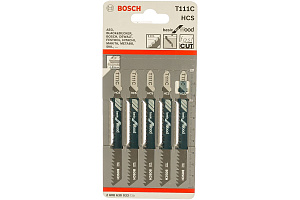 Пилка для электролобзика Bosch T111 C HCS 1шт/5 2 608 630 033 Пилка для электролобзика Bosch T111 C HCS 1шт/5 2 608 630 033