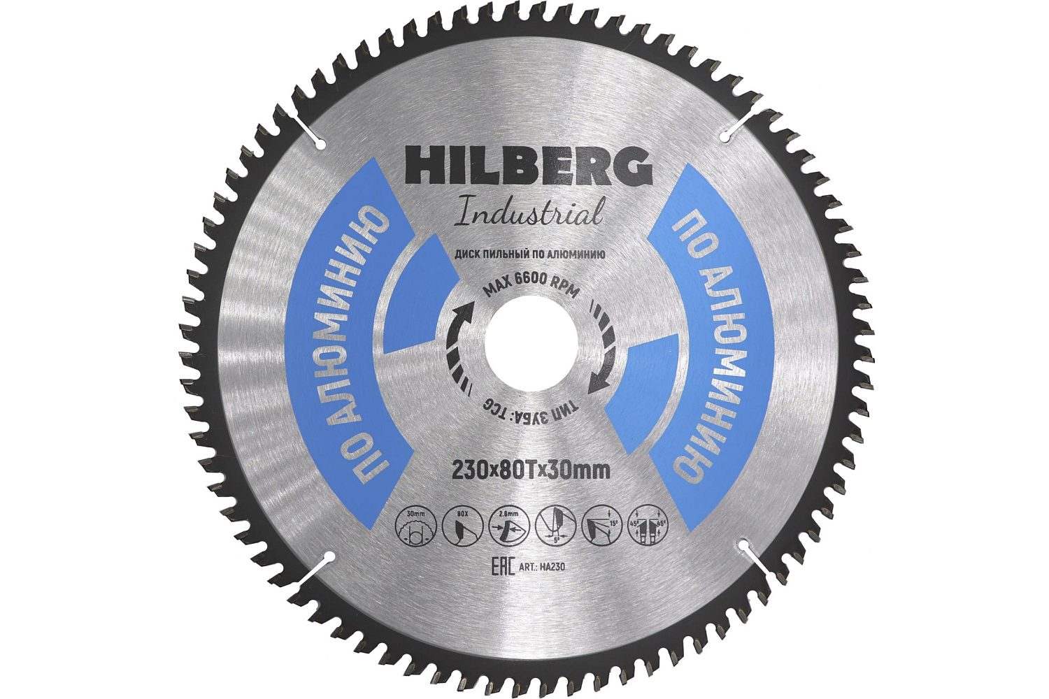 Диск пильный Hilberg ф230х30 z80 Industrial Алюминий HA230 Диск пильный Hilberg ф230х30 z80 Industrial Алюминий HA230