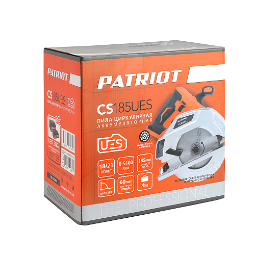 Пила дисковая аккумуляторная PATRIOT CS 185UES Б/Щ 110303185