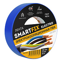 Изолента SmartFix 19мм*20м 150 мкм 7000В Синяя SFE192G 427929 Изолента SmartFix 19мм*20м 150 мкм 7000В Синяя SFE192G 427929