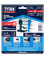 Система выравнивания ГКЛ TYTAN 10 клипс + 10 клин 92786 Система выравнивания ГКЛ TYTAN 10 клипс + 10 клин 92786