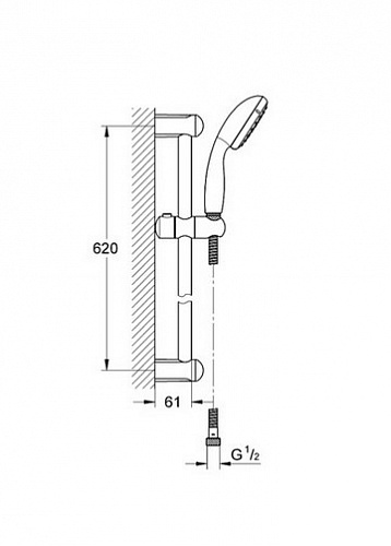 Набор душевой Grohe TEMPESTA NEW II 600мм 27598000 Набор душевой Grohe TEMPESTA NEW II 600мм 27598000